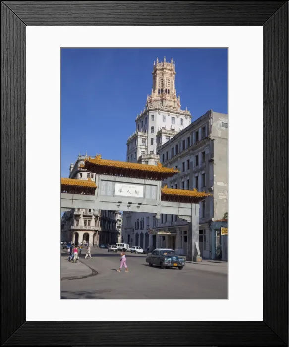 Framed Print : Entrance gate to Chinatown with ornate apartment building, Havana, Cuba Framed Print : Entrance gate to Chinatown with ornate apartment building, Havana, Cuba