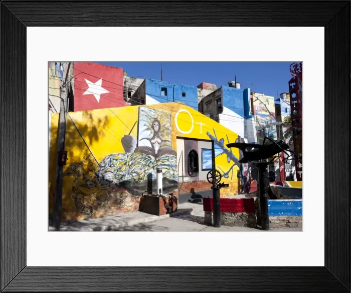 Framed Print : Buildings painted in colourful Afro-Cuban art, masterminded by artist Salvador Gonzalez Escalona
