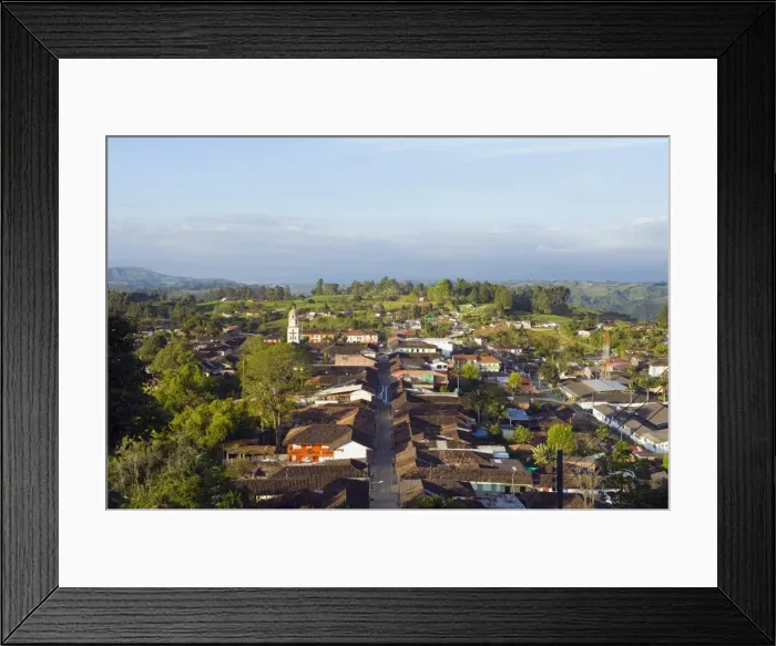 Framed Print : View over town, Salento, Colombia, South America Framed Print : View over town, Salento, Colombia, South America