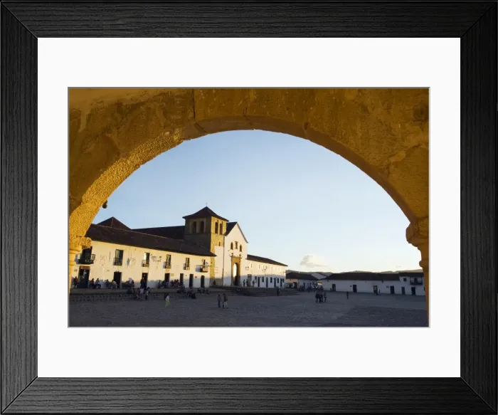 Framed Print : Parish Church in Plaza Mayor, largest public square in Colombia, colonial town of Villa de Leyva Framed Print : Parish Church in Plaza Mayor, largest public square in Colombia, colonial town of Villa de Leyva