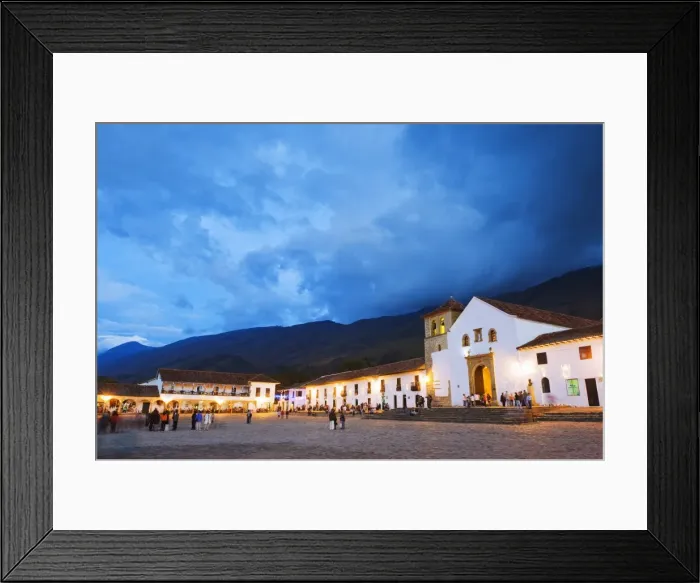 Framed Print : Parish Church in Plaza Mayor, largest public square in Colombia, colonial town of Villa de Leyva Framed Print : Parish Church in Plaza Mayor, largest public square in Colombia, colonial town of Villa de Leyva