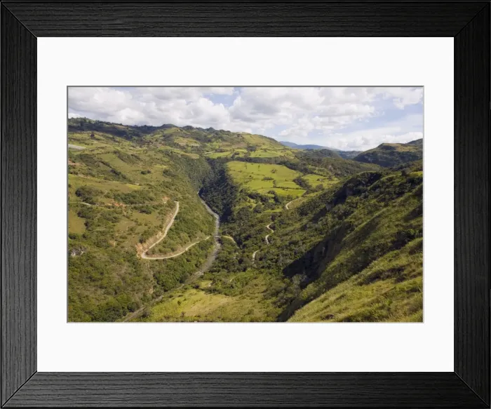 Framed Print : Winding road at Paso del Angel, Santa Sofia, near Villa de Leyva, Colombia, South America Framed Print : Winding road at Paso del Angel, Santa Sofia, near Villa de Leyva, Colombia, South America