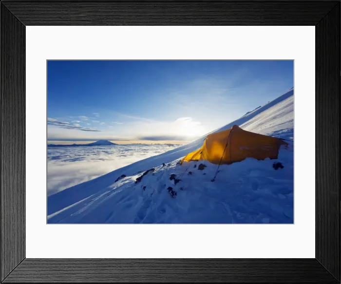 Framed Print : Tent on Volcan Cotopaxi, 5897m, highest active volcano in the world, Ecuador Framed Print : Tent on Volcan Cotopaxi, 5897m, highest active volcano in the world, Ecuador