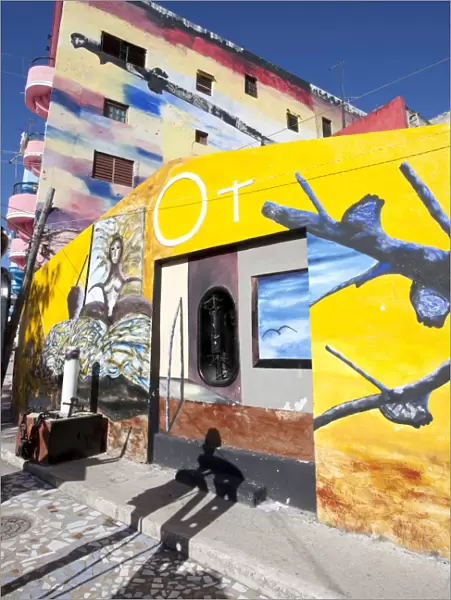 Buildings painted in colourful Afro-Cuban art, masterminded by artist Salvador Gonzalez Escalona