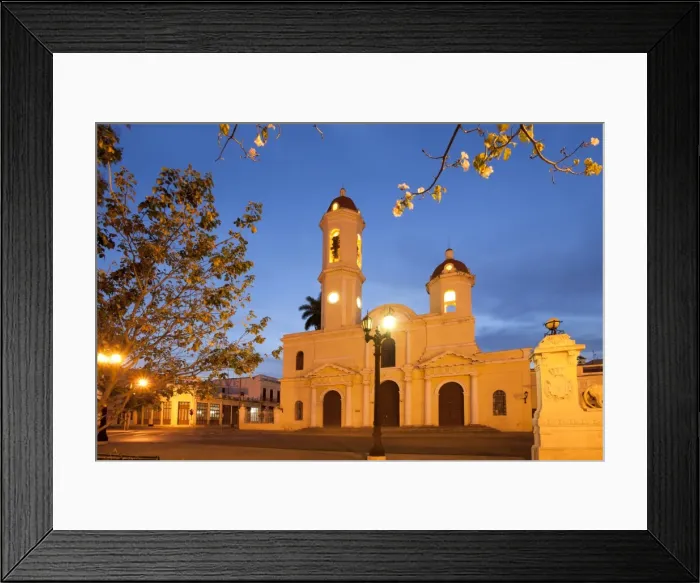 Framed Print : Night view of Plaza Jose Marti showing the Cathedral de la Purisima Concepcion Framed Print : Night view of Plaza Jose Marti showing the Cathedral de la Purisima Concepcion