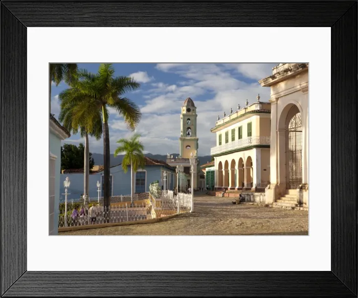 Framed Print : View across Plaza Mayor towards the tower of Iglesia y Convento de San Francisco Framed Print : View across Plaza Mayor towards the tower of Iglesia y Convento de San Francisco