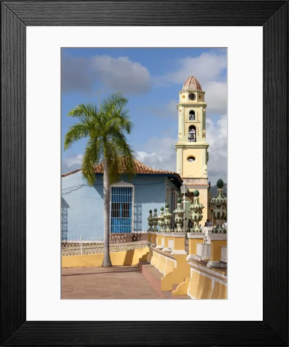 Framed Print : View across Plaza Major to the tower of Iglesia y Convento de San Francisco Framed Print : View across Plaza Major to the tower of Iglesia y Convento de San Francisco