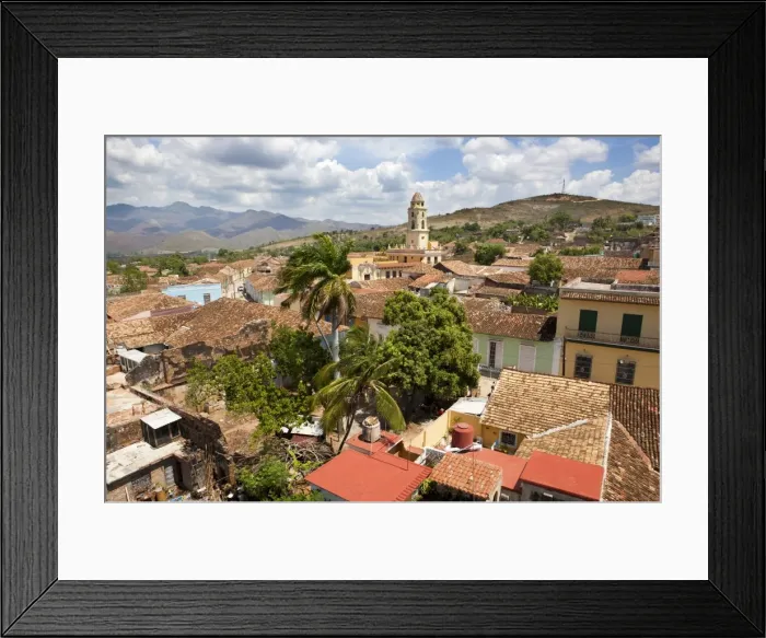 Framed Print : View over towns rooftops and the tower of Iglesia y Convento de San Francisco Framed Print : View over towns rooftops and the tower of Iglesia y Convento de San Francisco