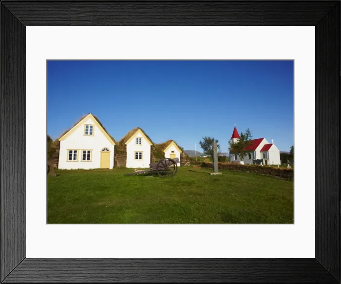 Framed Print : Traditional farm of Glaumbaer around Varmahlid, Iceland, Polar Regions Framed Print : Traditional farm of Glaumbaer around Varmahlid, Iceland, Polar Regions