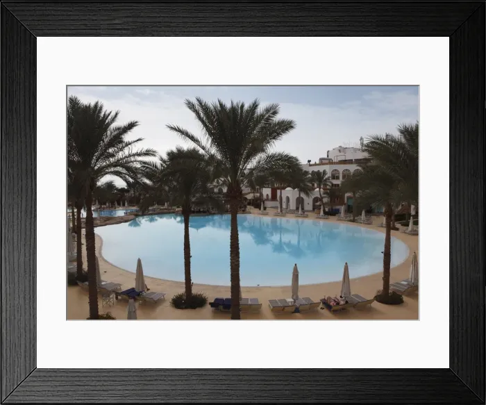 Framed Print : A palm fringed swimming pool within the Royal Savoy Resort at Sharm el-Sheikh Framed Print : A palm fringed swimming pool within the Royal Savoy Resort at Sharm el-Sheikh