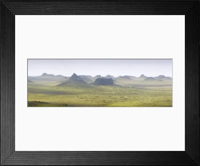 Framed Print : Panoramic view of volcanic landscape, South Iceland, Iceland, Polar Regions Framed Print : Panoramic view of volcanic landscape, South Iceland, Iceland, Polar Regions