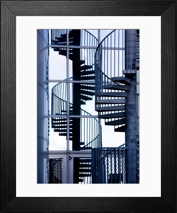Framed Print : Spiral staircase and its reflection outside Perlan, a modern building housing the Saga Museum Framed Print : Spiral staircase and its reflection outside Perlan, a modern building housing the Saga Museum