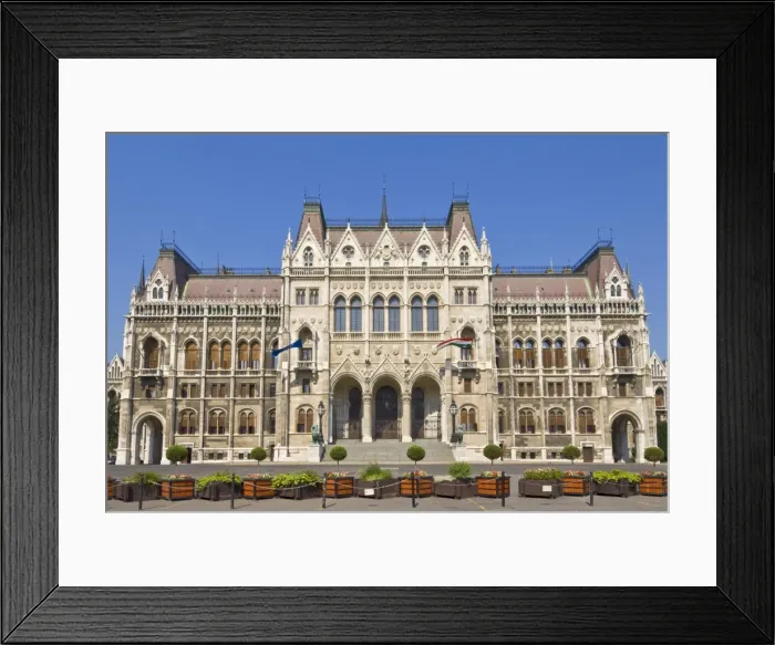 Framed Print : The neo-gothic Hungarian Parliament building front entrance, designed by Imre Steindl Framed Print : The neo-gothic Hungarian Parliament building front entrance, designed by Imre Steindl