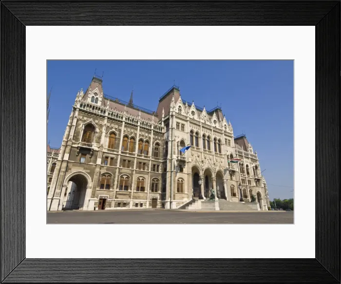 Framed Print : The neo-gothic Hungarian Parliament building front entrance, designed by Imre Steindl Framed Print : The neo-gothic Hungarian Parliament building front entrance, designed by Imre Steindl