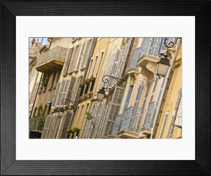 Framed Print : Typical building facade, Old Aix, Aix en Provence, Provence, France, Europe Framed Print : Typical building facade, Old Aix, Aix en Provence, Provence, France, Europe