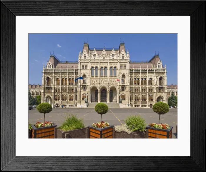 Framed Print : Main entrance to the neo-gothic Hungarian Parliament building, designed by Imre Steindl Framed Print : Main entrance to the neo-gothic Hungarian Parliament building, designed by Imre Steindl