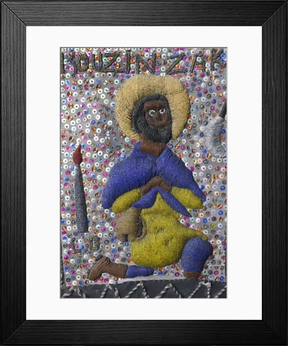 Framed Print : Cousin Zakka, Voodoo pearl flag, Port-au-Prince, Haiti, West Indies, Central America Framed Print : Cousin Zakka, Voodoo pearl flag, Port-au-Prince, Haiti, West Indies, Central America