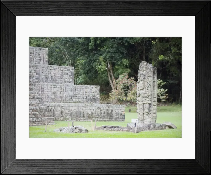 Framed Print : Stelae A dating from 731 AD depicting Rabbit 18, Copan Ruins, Mayan archaeological site Framed Print : Stelae A dating from 731 AD depicting Rabbit 18, Copan Ruins, Mayan archaeological site