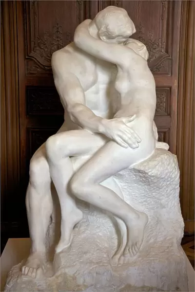 The Kiss by Auguste Rodin, 1889, marble sculpture in Rodin Museum, Paris, France, Europe