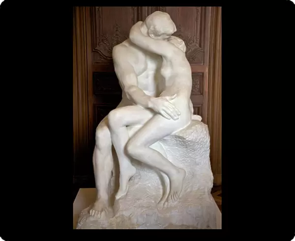 The Kiss by Auguste Rodin, 1889, marble sculpture in Rodin Museum, Paris, France, Europe