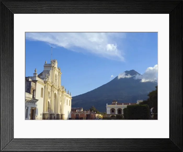 Framed Print : Volcan de Agua, 3765m, and Cathedral, Antigua, UNESCO World Heritage Site Framed Print : Volcan de Agua, 3765m, and Cathedral, Antigua, UNESCO World Heritage Site