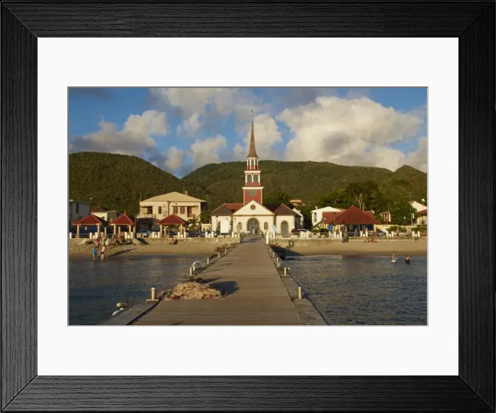 Framed Print : Church and pontoon, Grande Anse, Les Anses d Arlet, Martinique, Windward Islands Framed Print : Church and pontoon, Grande Anse, Les Anses d Arlet, Martinique, Windward Islands