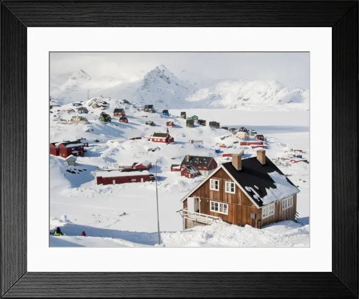 Framed Print : View in Tasiilaq village, East Greenland, Polar Regions Framed Print : View in Tasiilaq village, East Greenland, Polar Regions