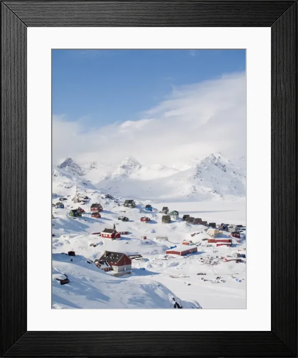 Framed Print : View in Tasiilaq village, East Greenland, Polar Regions Framed Print : View in Tasiilaq village, East Greenland, Polar Regions
