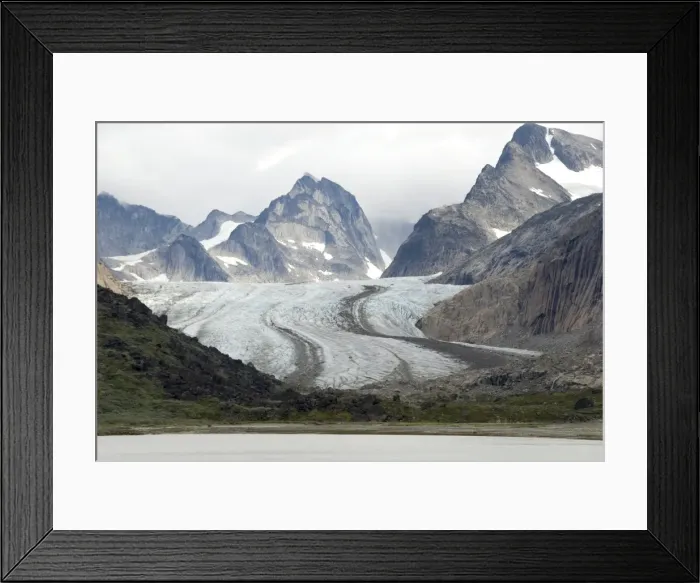 Framed Print : Outlet glacier descending from main ice sheet, along north side of Prins Christian Sund Framed Print : Outlet glacier descending from main ice sheet, along north side of Prins Christian Sund