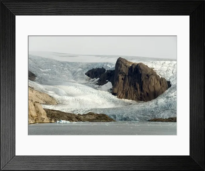 Framed Print : Outlet glaciers descending from main ice sheet, along north side of Prins Christian Sund Framed Print : Outlet glaciers descending from main ice sheet, along north side of Prins Christian Sund