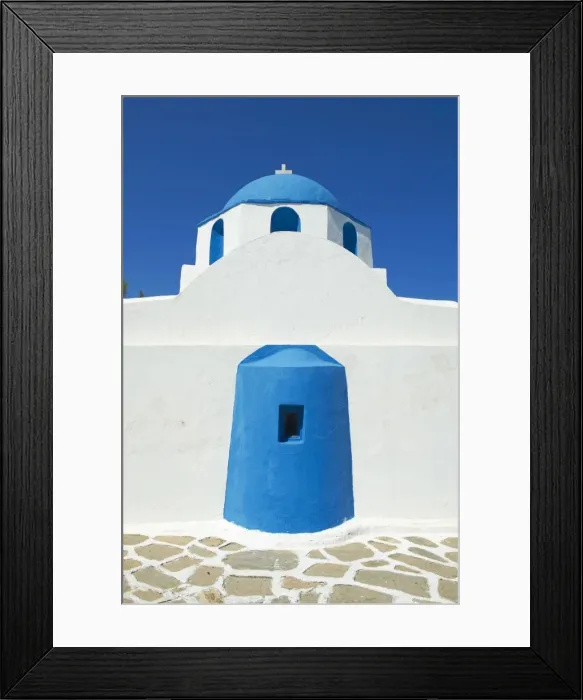 Framed Print : Blue church, Parikia (Hora), Paros Island, Cyclades, Greek Islands, Greece, Europe Framed Print : Blue church, Parikia (Hora), Paros Island, Cyclades, Greek Islands, Greece, Europe