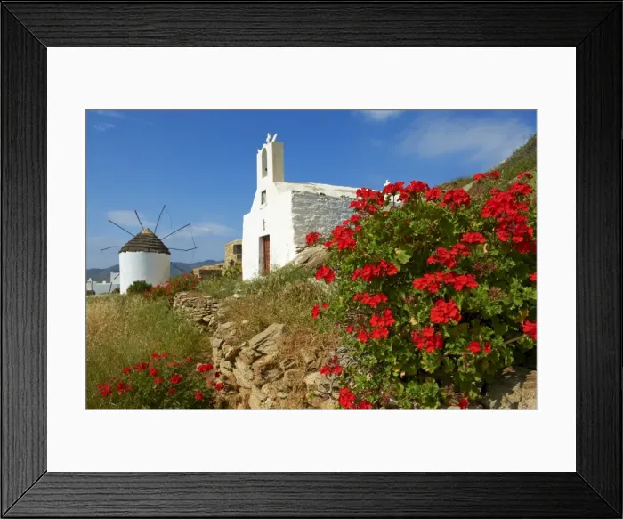 Framed Print : Windmill and Chora, Ios Island, Cyclades, Greek Islands, Greece, Europe Framed Print : Windmill and Chora, Ios Island, Cyclades, Greek Islands, Greece, Europe