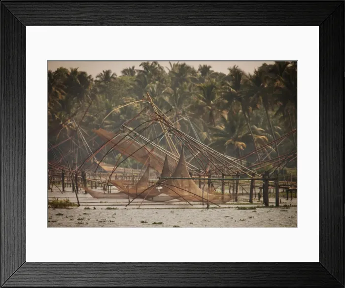 Framed Print : Chinese fishing nets, Kerala, India, Asia Framed Print : Chinese fishing nets, Kerala, India, Asia