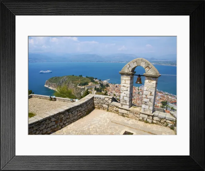 Framed Print : Palamede fortress, Citerne, Chapel St. Andre, Nafplion, Bourtzi island Framed Print : Palamede fortress, Citerne, Chapel St. Andre, Nafplion, Bourtzi island