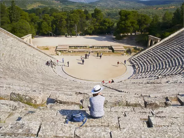Ancient theatre, Epidaurus, Peloponnese, Greece, Europe