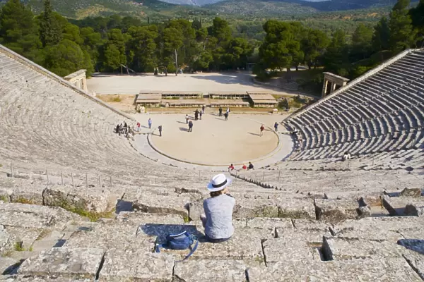 Ancient theatre, Epidaurus, Peloponnese, Greece, Europe