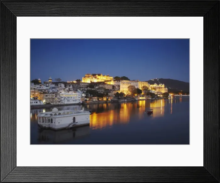 Framed Print : City Palace at dusk, Udaipur, Rajasthan, India, Asia