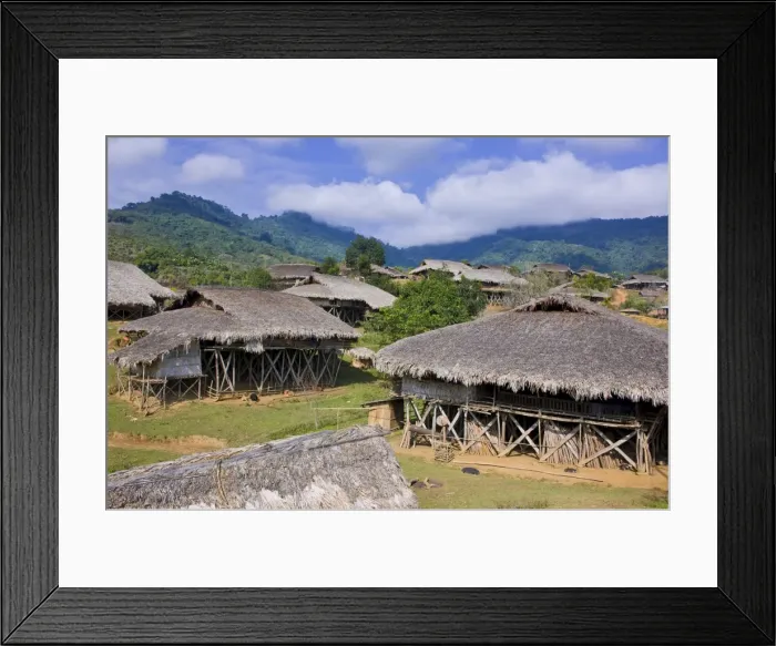 Framed Print : Traditional village, Paia near Along, Arunachal Pradesh, Northeast India, India, Asia Framed Print : Traditional village, Paia near Along, Arunachal Pradesh, Northeast India, India, Asia