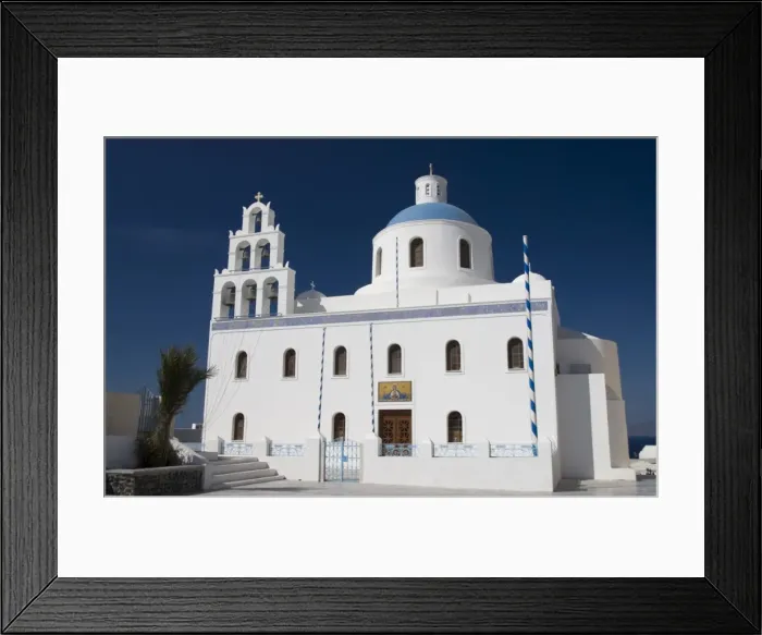 Framed Print : Main church of Panagia of Platsani, Oia, Santorini, Cyclades, Greek Islands