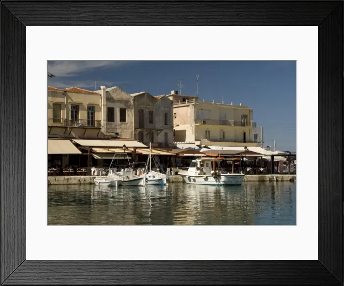 Framed Print : Old Venetian harbor, Rethymno, Crete, Greek Islands, Greece, Europe
