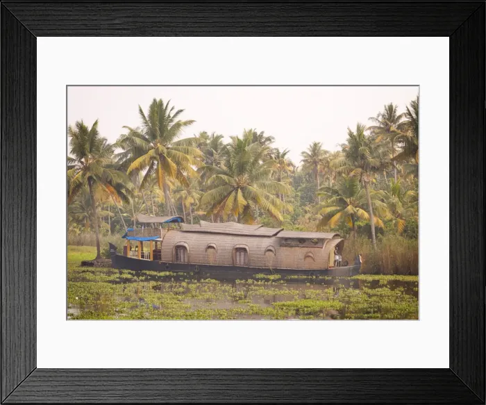 Framed Print : House boat, Kerala, India, Asia Framed Print : House boat, Kerala, India, Asia