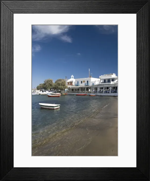 Framed Print : Port with several restaurants, village of Pollonia, Milos, Cyclades, Greek Islands Framed Print : Port with several restaurants, village of Pollonia, Milos, Cyclades, Greek Islands