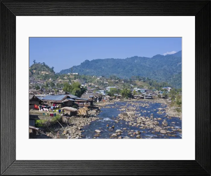 Framed Print : View of the village of Daporijo, Arunachal Pradesh, India, Asia Framed Print : View of the village of Daporijo, Arunachal Pradesh, India, Asia