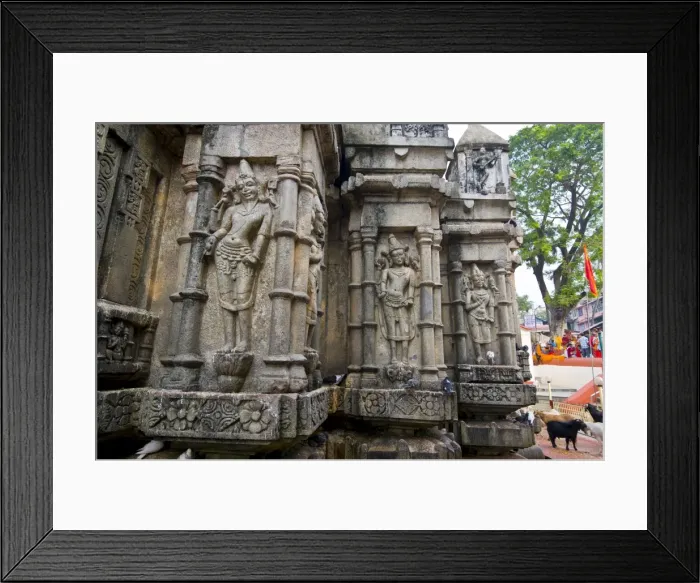 Framed Print : Stone statues in the Kamakhya Hindu temple, Guwahati, Assam, India, Asia