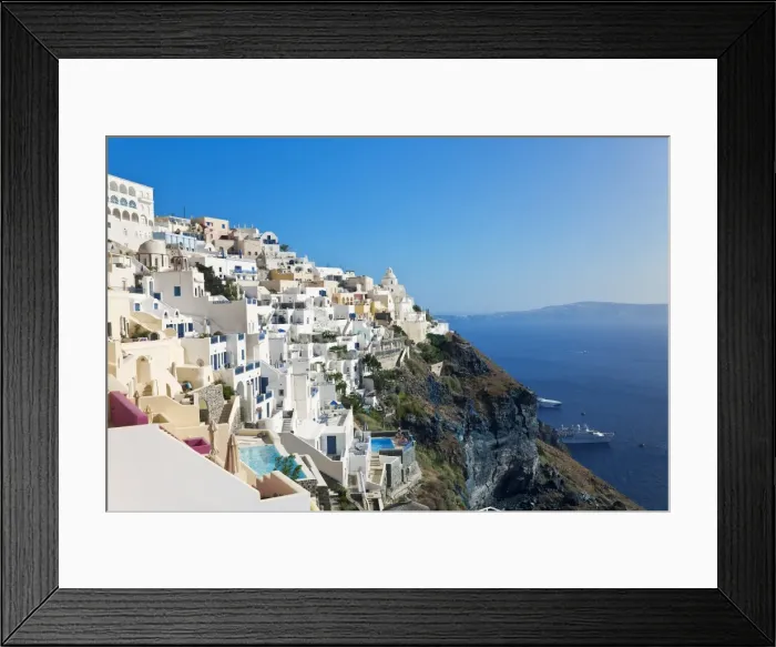 Framed Print : Elevated view of Fira, Santorini (Thira), Cyclades Islands, Aegean Sea Framed Print : Elevated view of Fira, Santorini (Thira), Cyclades Islands, Aegean Sea