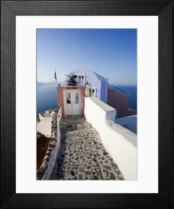 Framed Print : Entrance to a typical village house in Oia, Santorini (Thira), Cyclades Islands Framed Print : Entrance to a typical village house in Oia, Santorini (Thira), Cyclades Islands