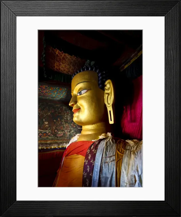 Framed Print : Gilded copper statue of Sakyamuni Buddha, Shey Royal Palace, Ladakh, Jammu and Kashmir Framed Print : Gilded copper statue of Sakyamuni Buddha, Shey Royal Palace, Ladakh, Jammu and Kashmir