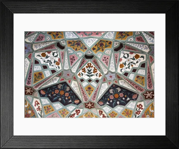 Framed Print : Detailed paintings on the ceiling, Amber Fort, near Jaipur, Rajasthan, India, Asia Framed Print : Detailed paintings on the ceiling, Amber Fort, near Jaipur, Rajasthan, India, Asia