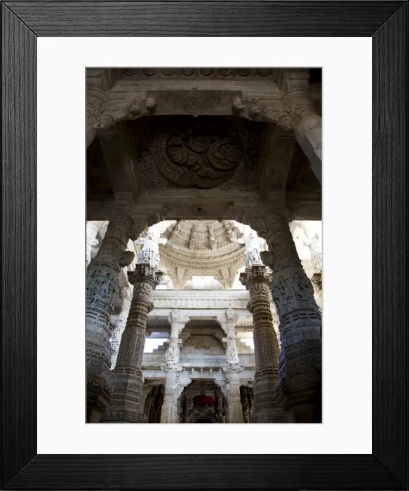 Framed Print : Carved white marble interior of Ranakpur Jain Temple, near Udaipur, Rajasthan Framed Print : Carved white marble interior of Ranakpur Jain Temple, near Udaipur, Rajasthan
