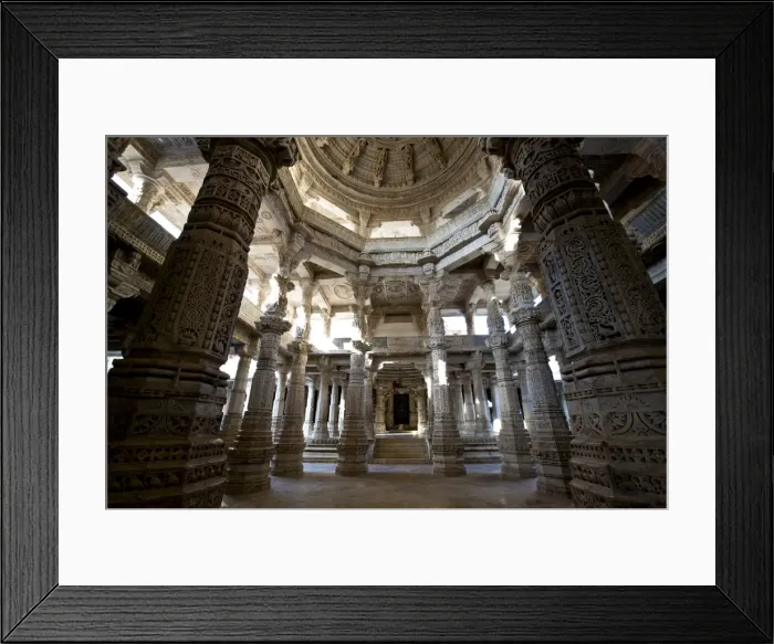 Framed Print : Carved white marble interior of Ranakpur Jain Temple, near Udaipur, Rajasthan Framed Print : Carved white marble interior of Ranakpur Jain Temple, near Udaipur, Rajasthan